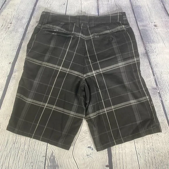 O'Neill Plaid Flat Front Bermuda Shorts Black - Picture 5 of 6